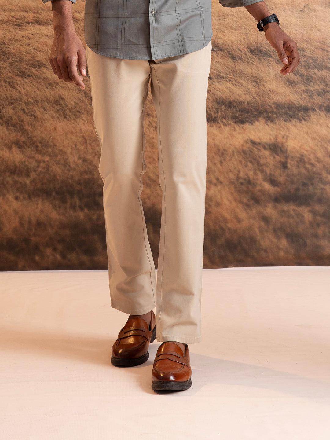 Beige Formal Trouser