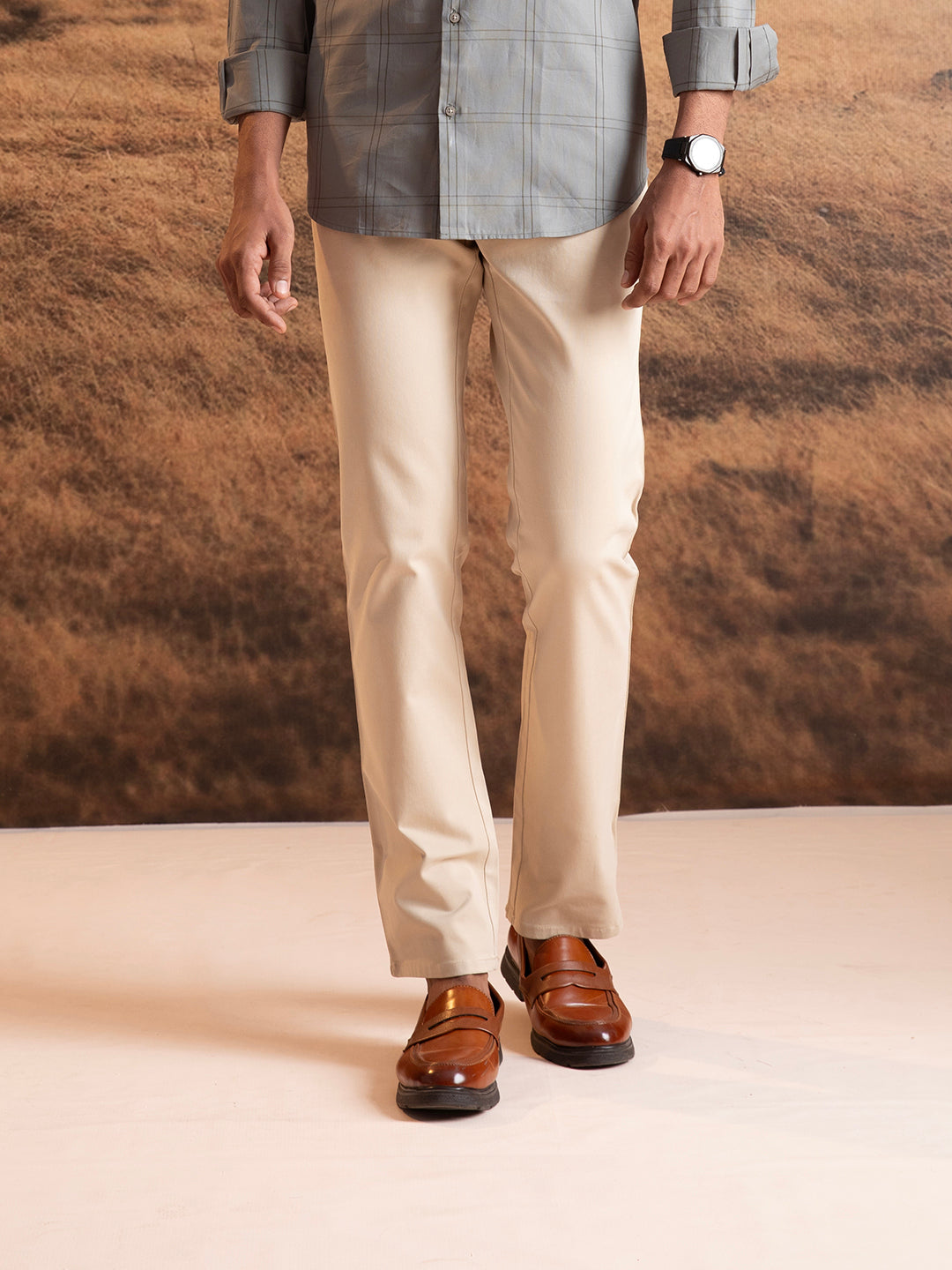 Best Beige Formal Trouser For Men - House of Sero