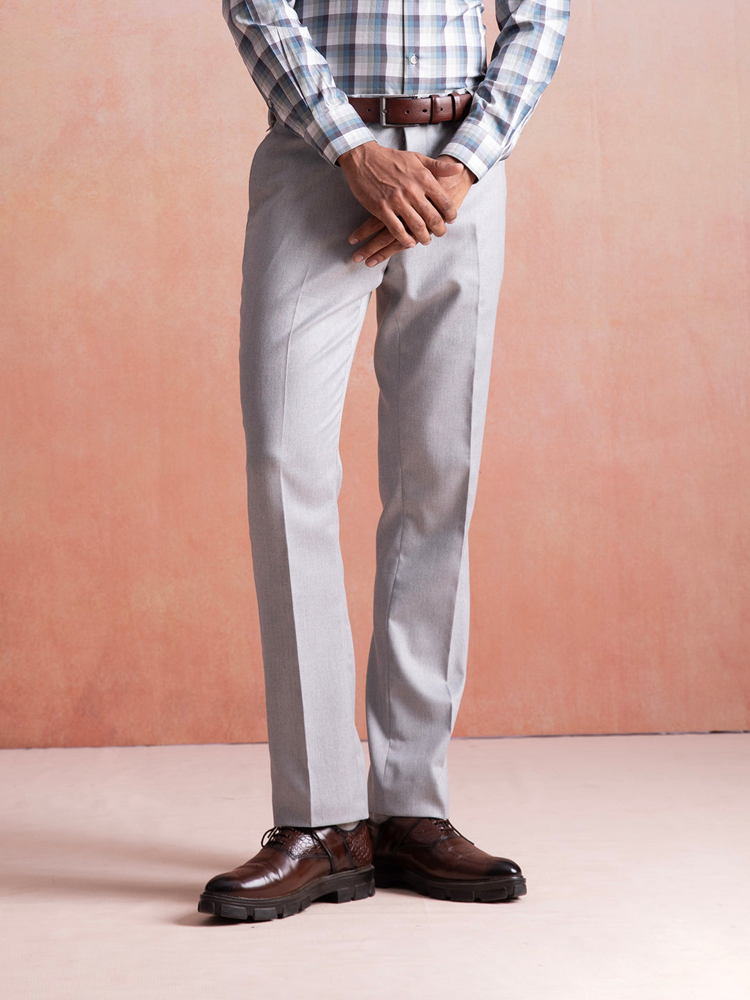 Light Grey Formal Trouser For Men