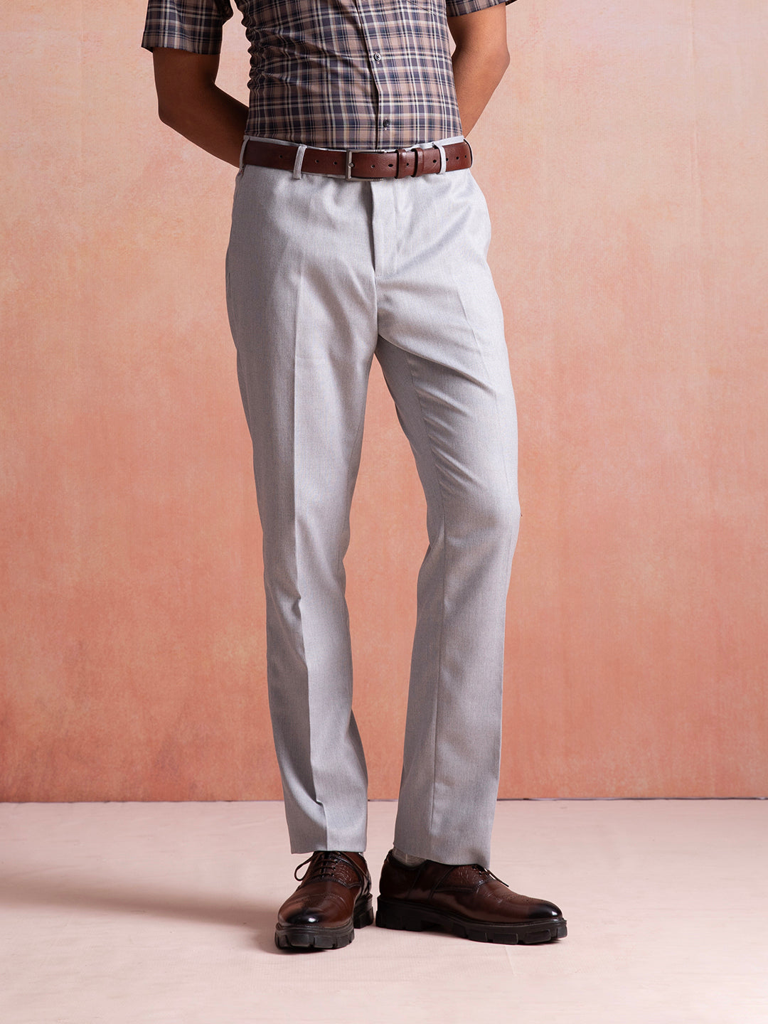 Best Light Grey Formal Trouser For Men Online -Sero