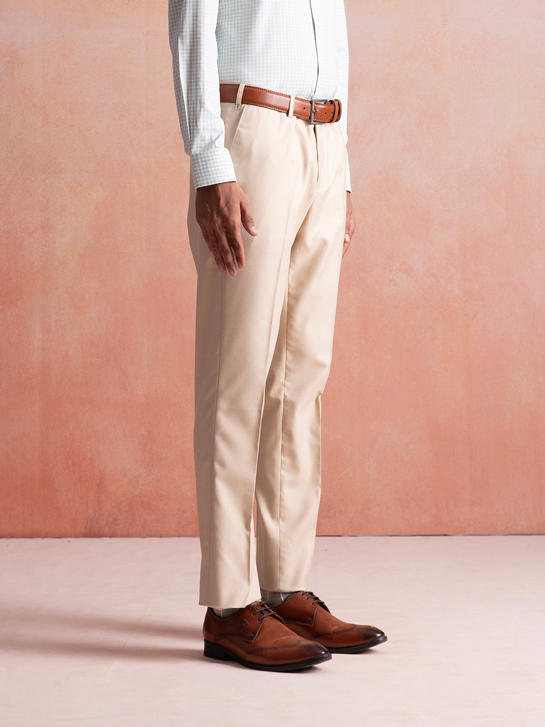 Beige Formal Trouser For Men - House of Sero