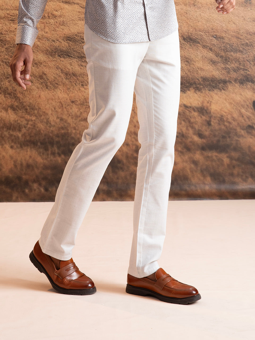 Luxe White Linen Trousers For Men - House Of Sero