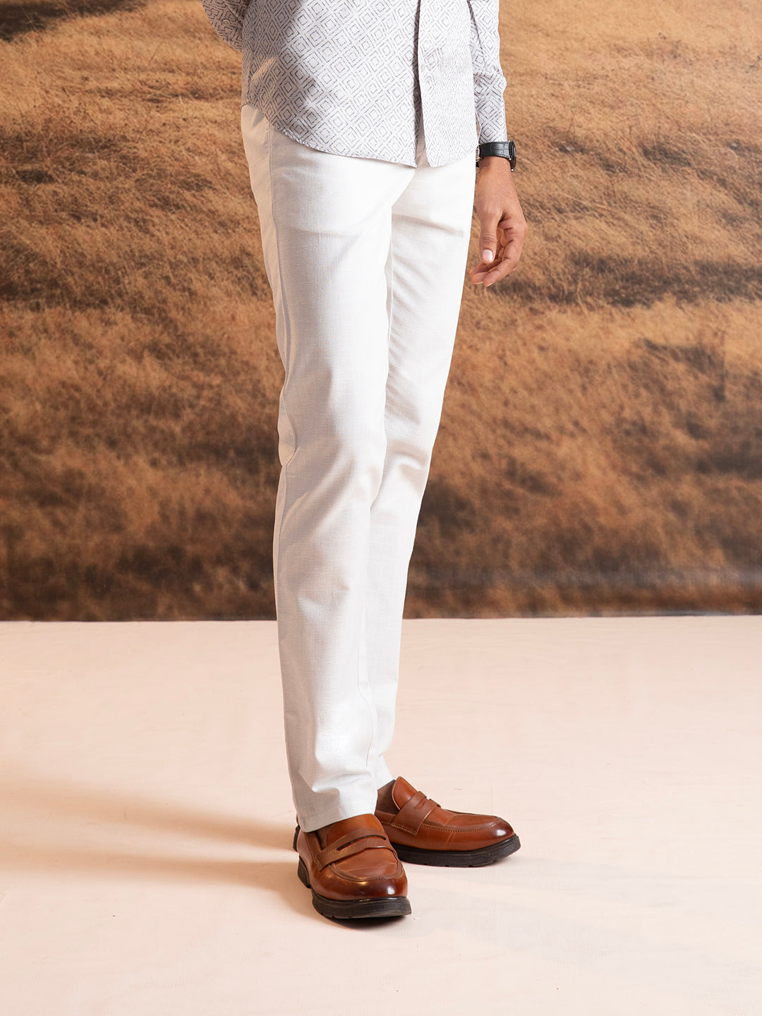 Luxe White Linen Trousers For Men - Sero