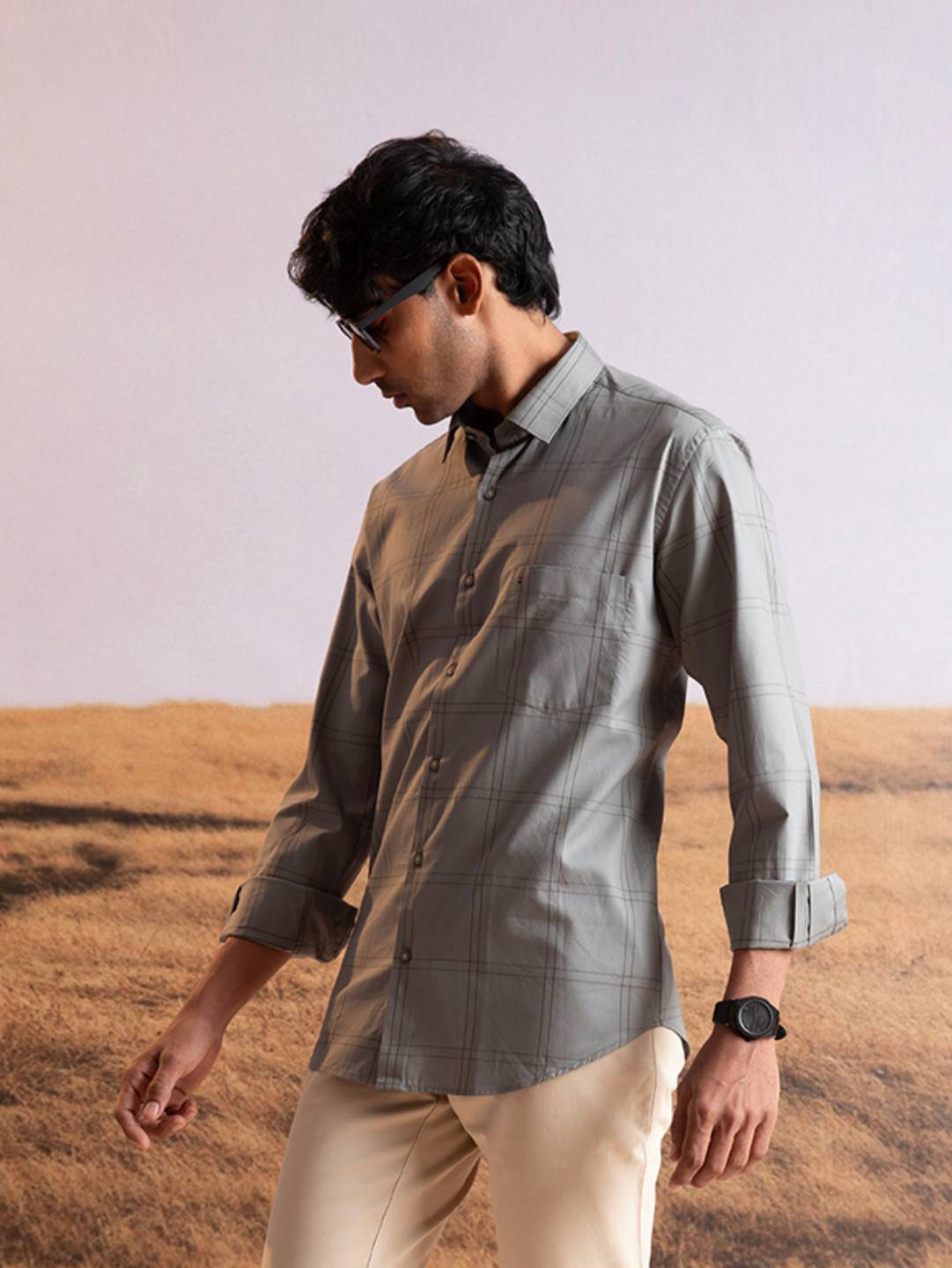 Premium Earthy Green Checks Shirt