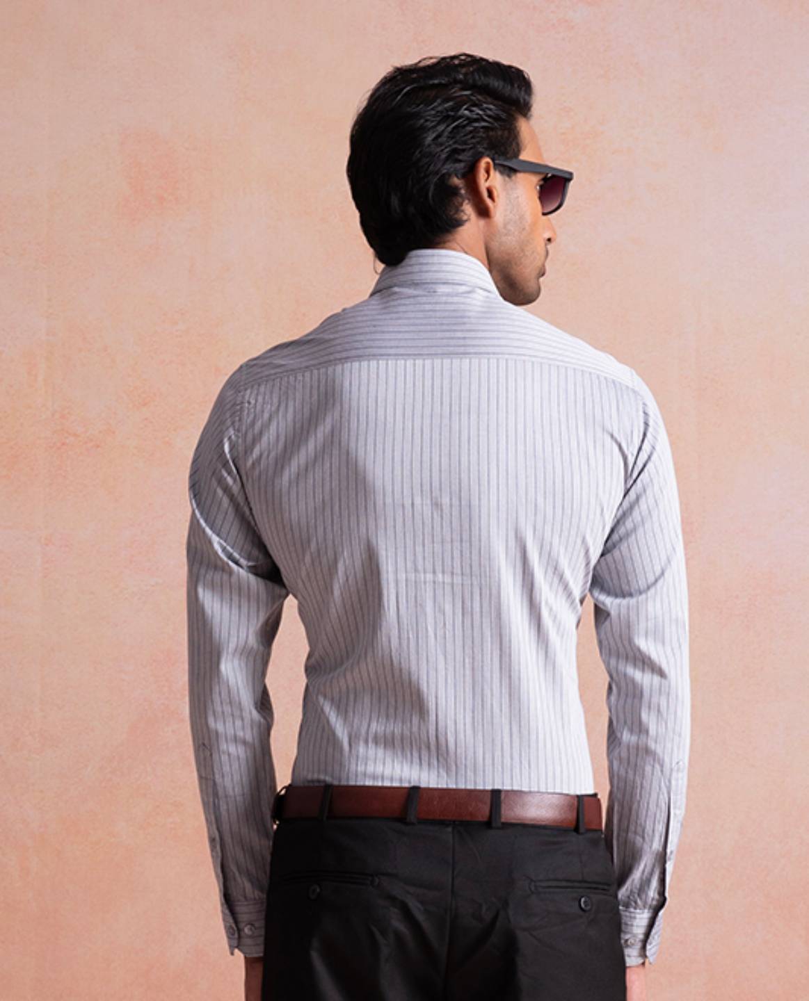 Classic Light Grey Stripe Shirt