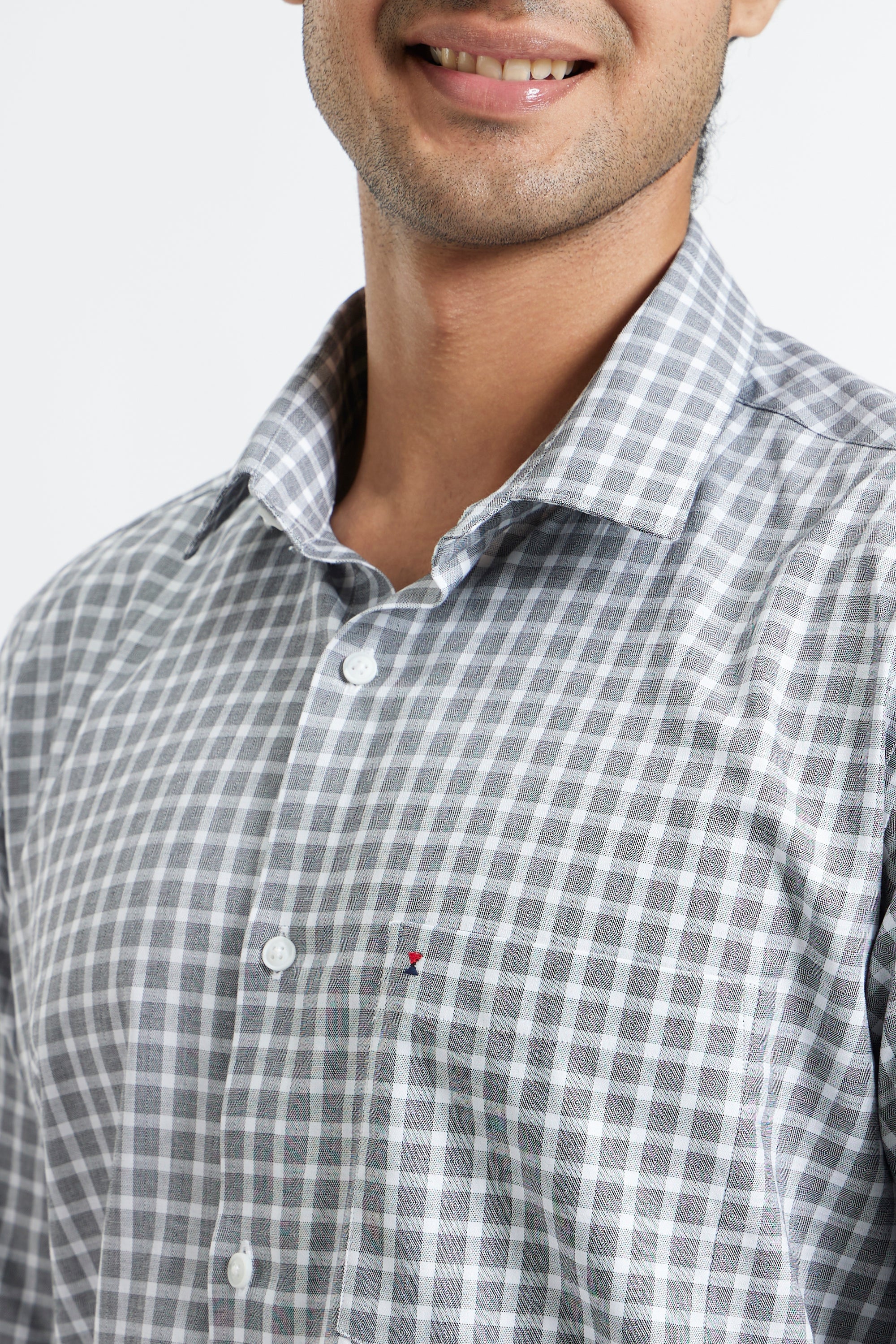 Classic Formal Grey Checks Shirt