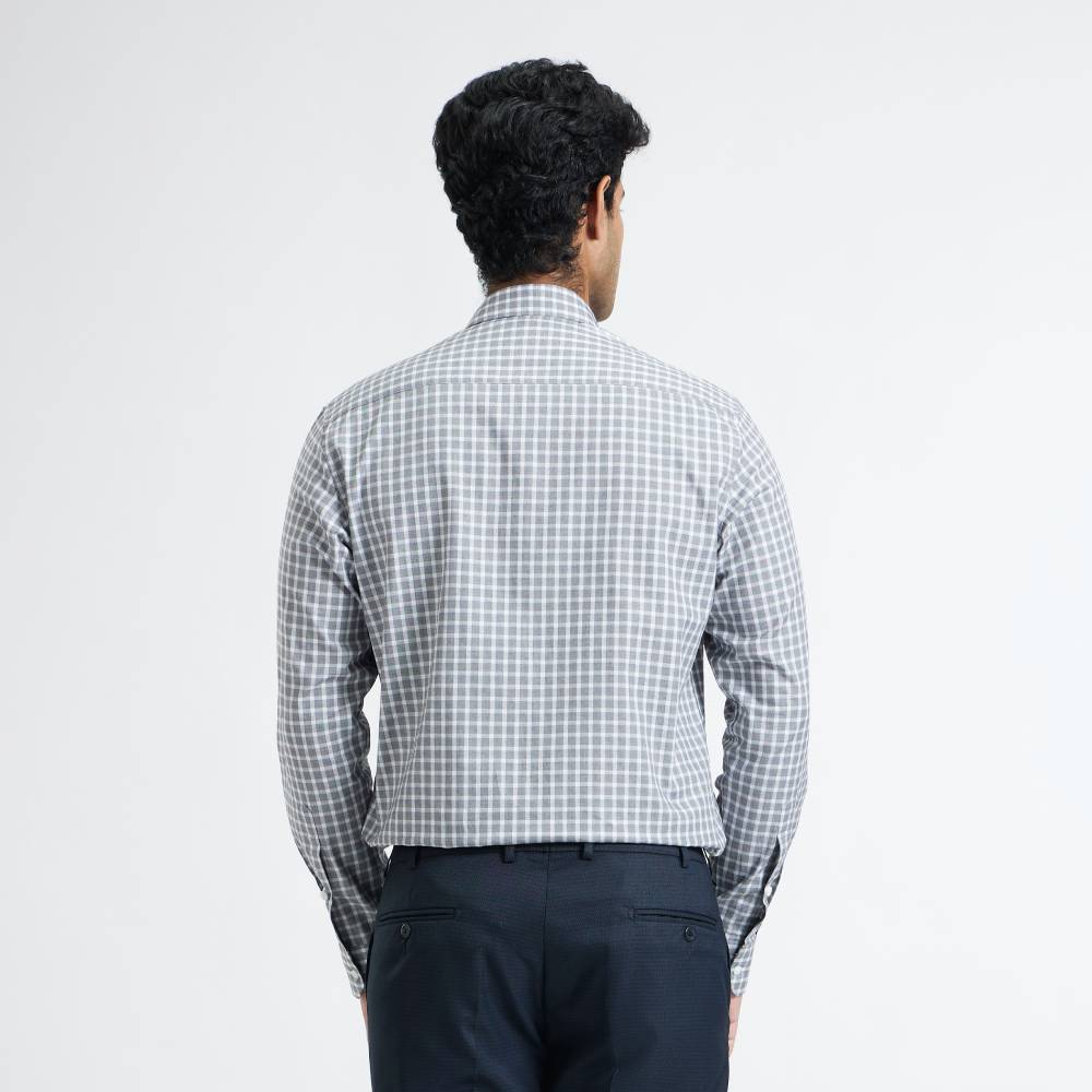 Classic Formal Grey Checks Shirt