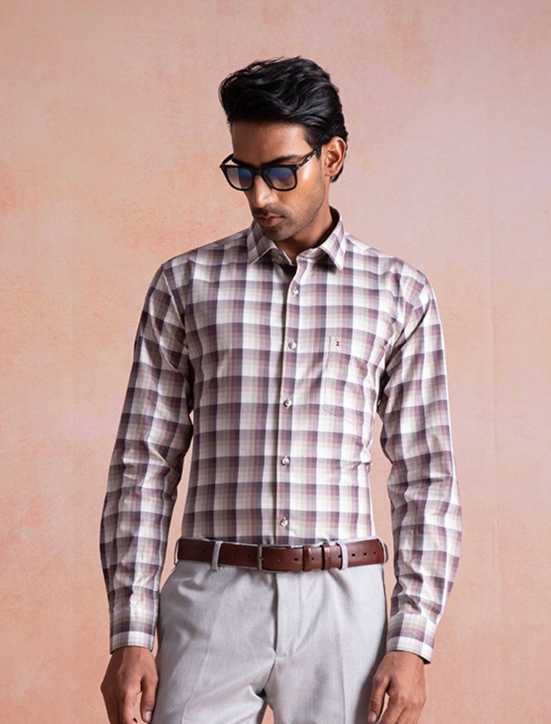 Muted Mauve Checkered Shirt