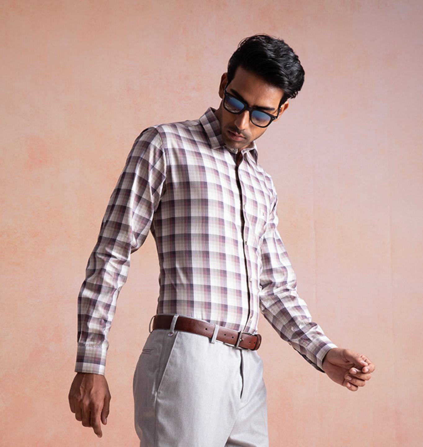 Muted Mauve Checkered Shirt