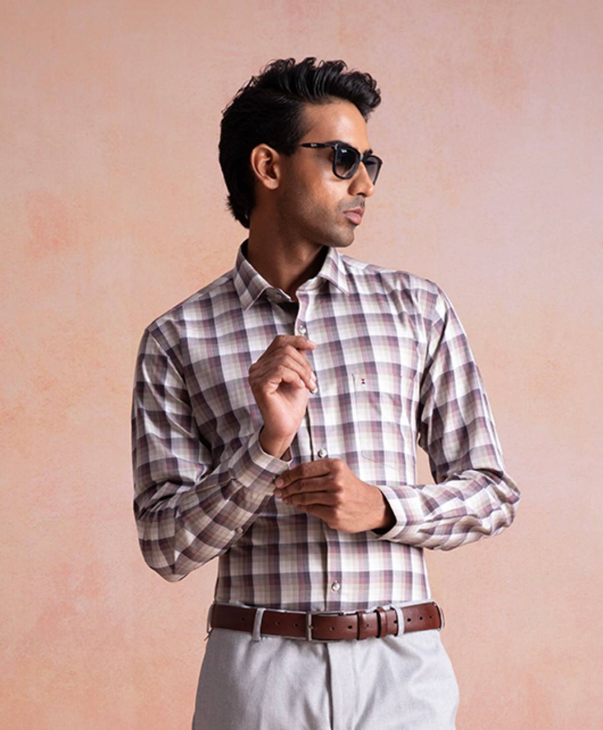 Muted Mauve Checkered Shirt