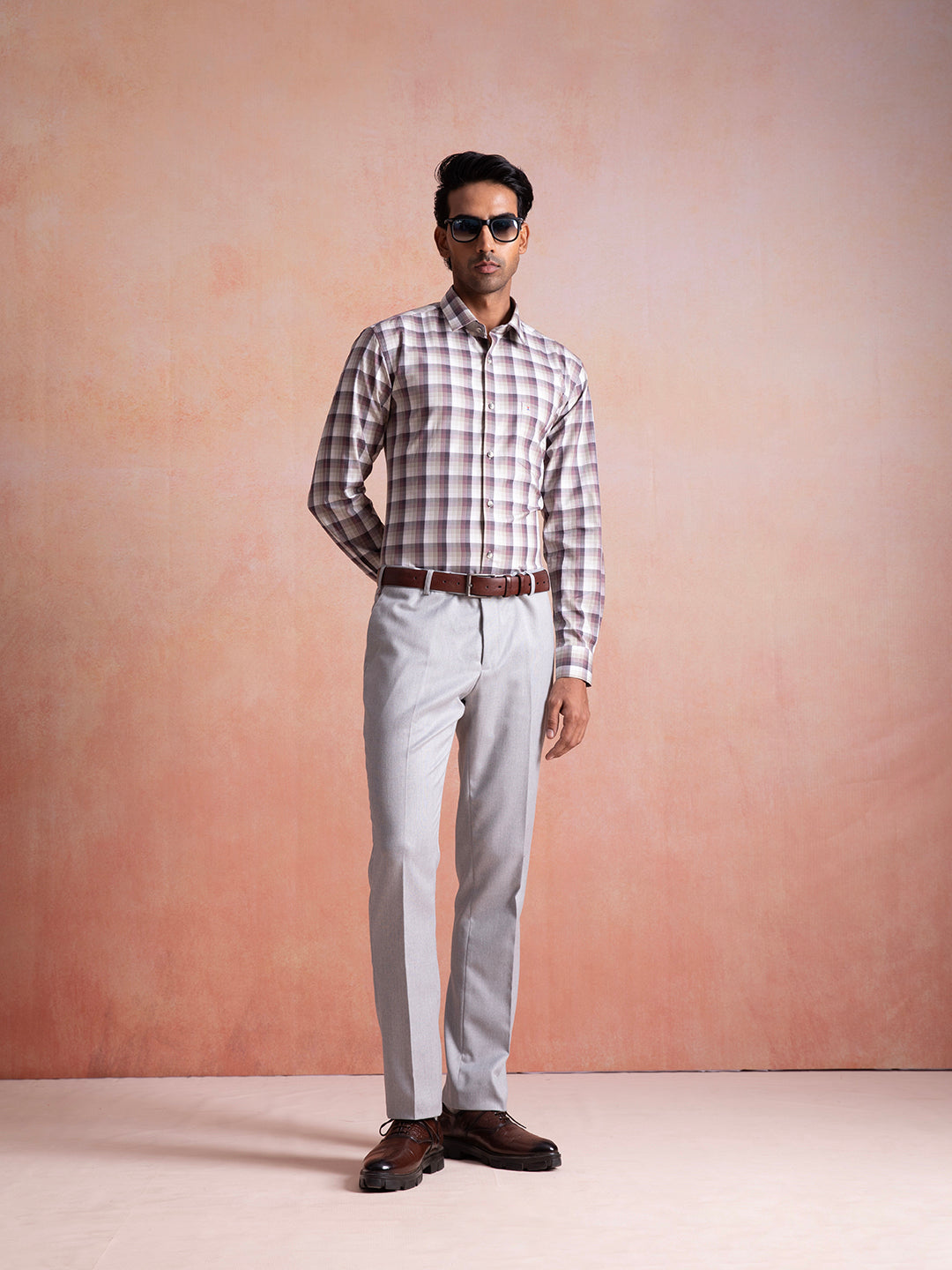 Muted Mauve Checkered Shirt