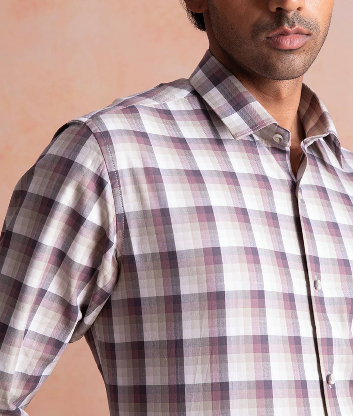 Muted Mauve Checkered Shirt