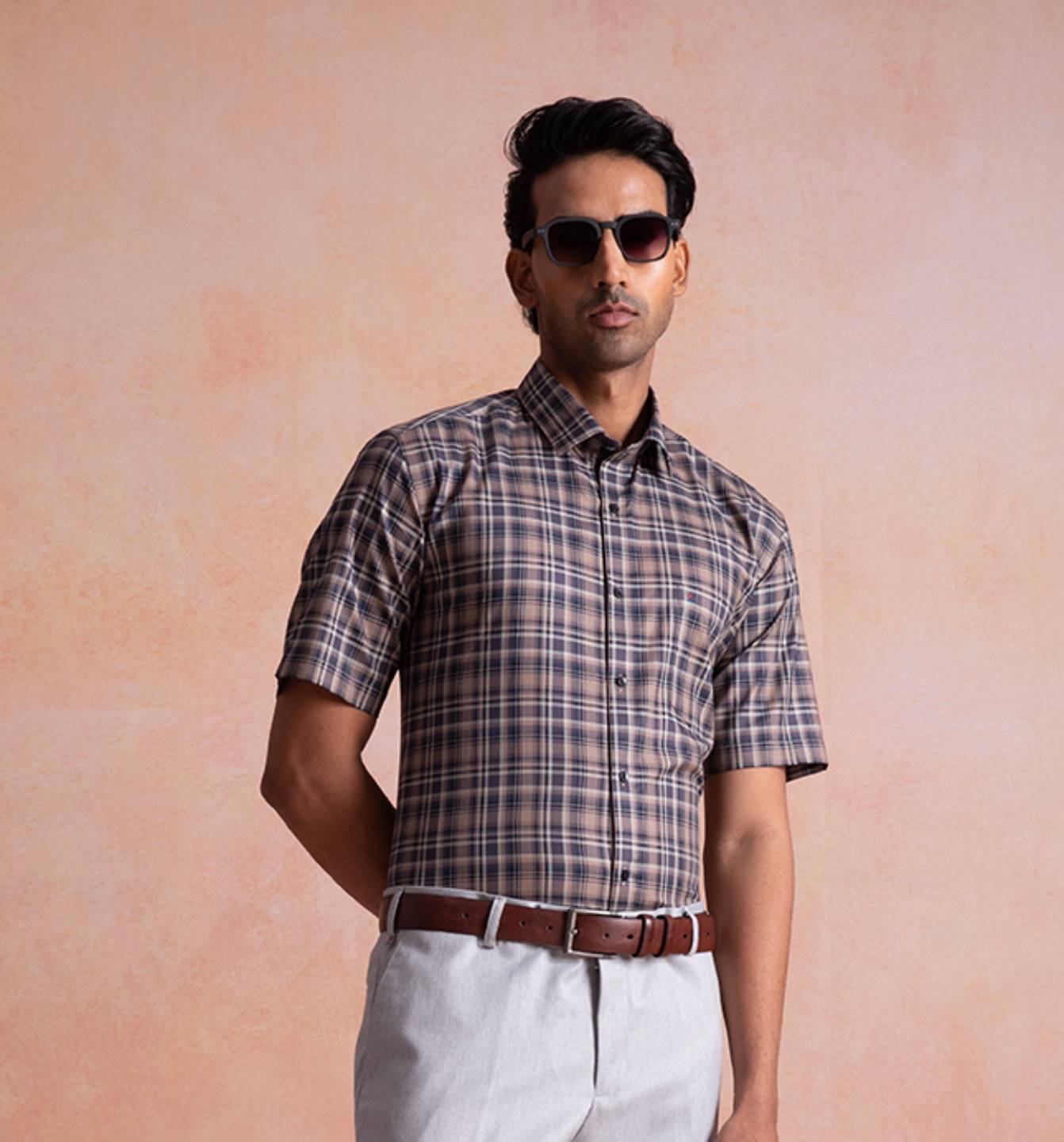 Premium Brown Checkered Shirt