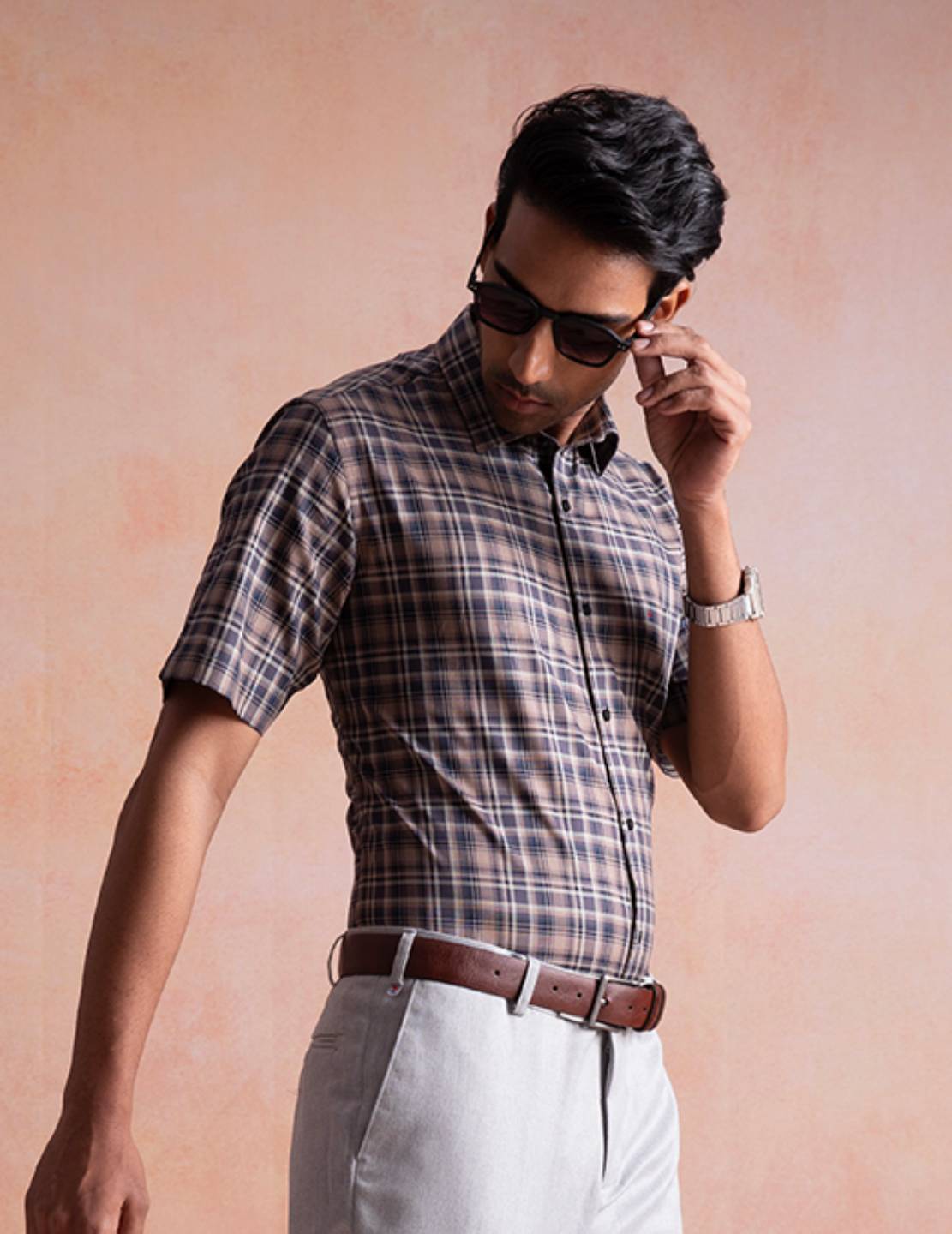 Premium Brown Checkered Shirt