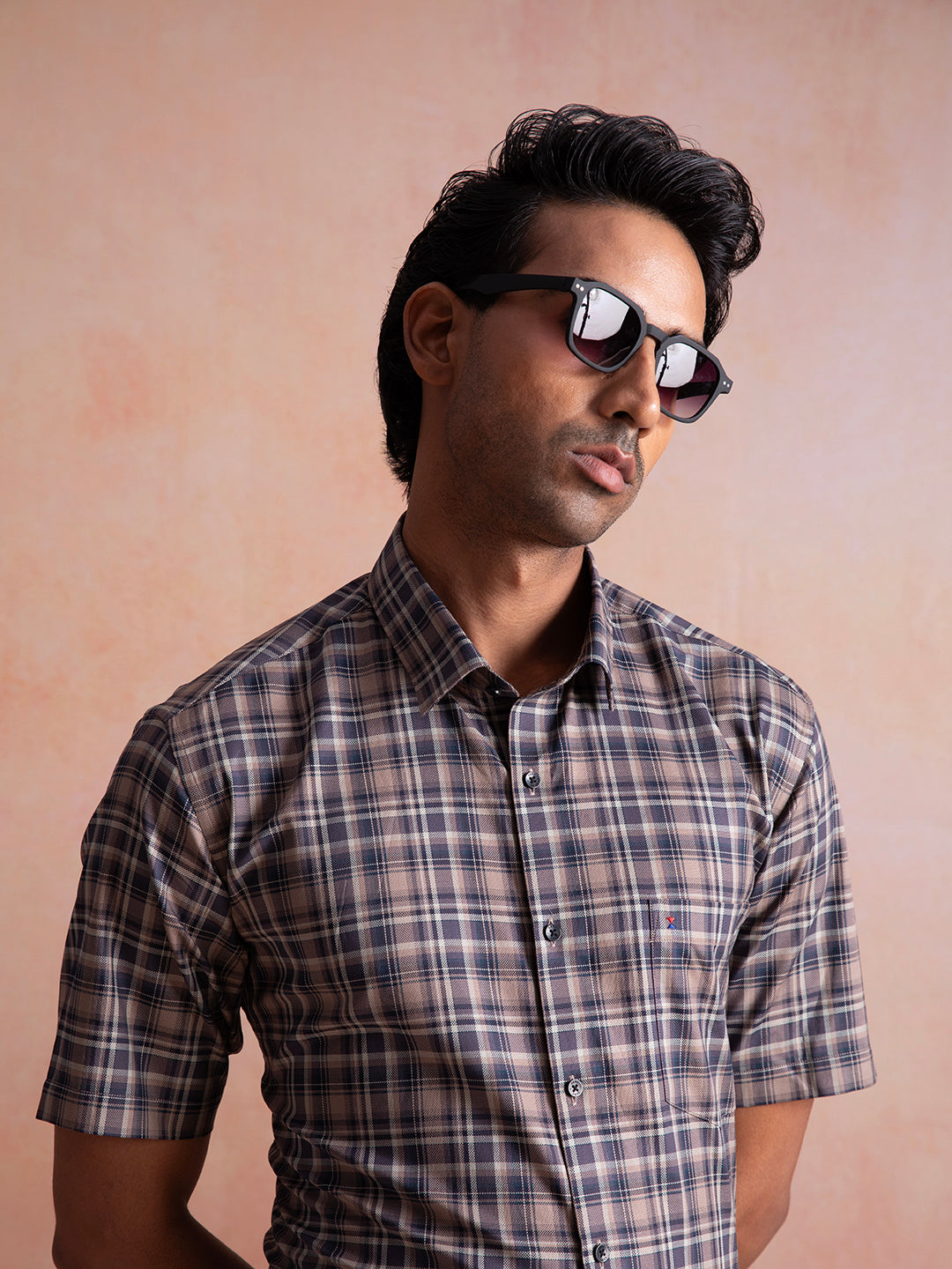 Premium Brown Checkered Shirt