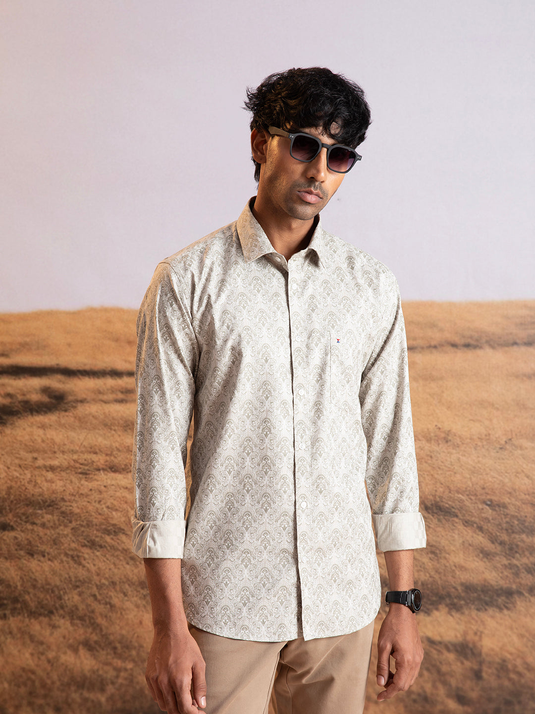 Fawn Abstract Print Shirt