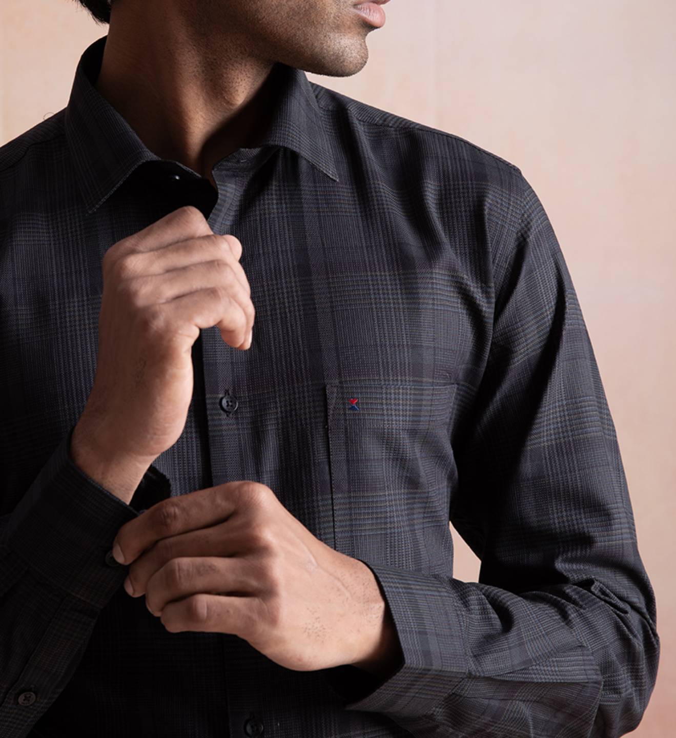 Dark Semi-Formal Check Shirt