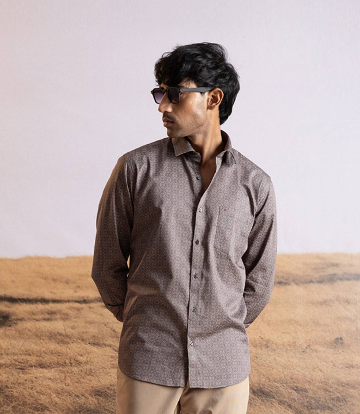 Brown Printed Shirt