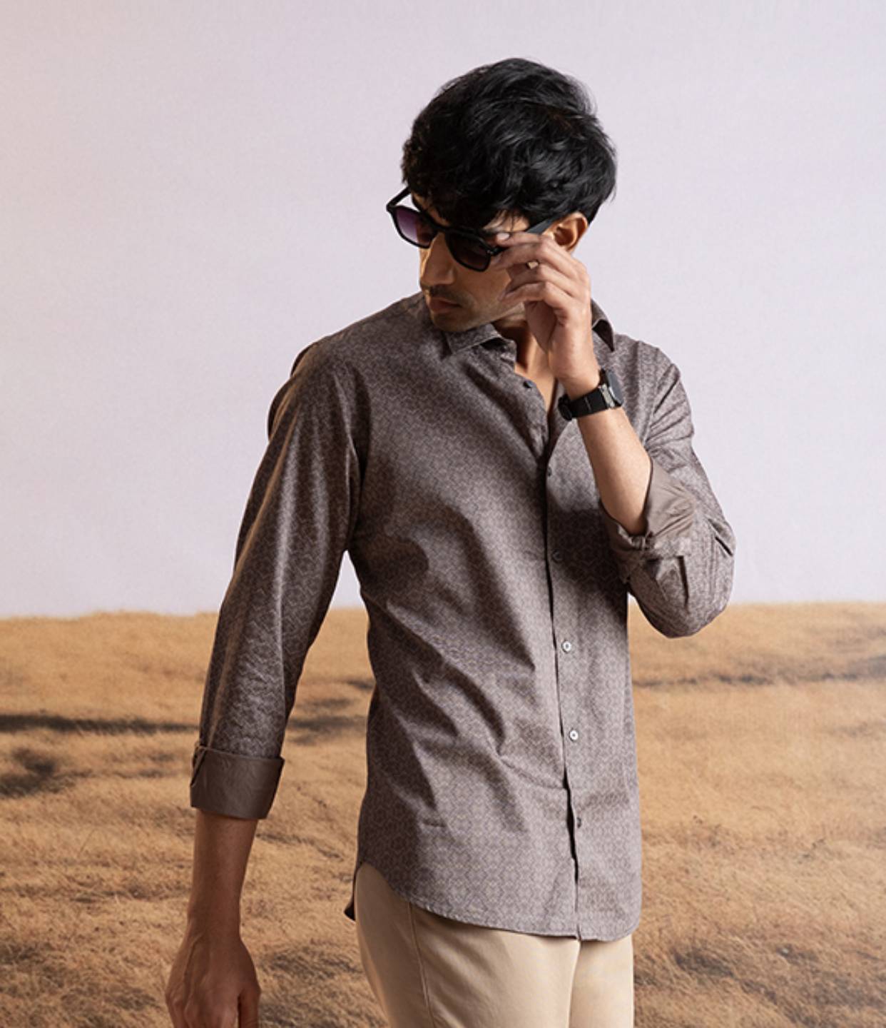 Brown Printed Shirt