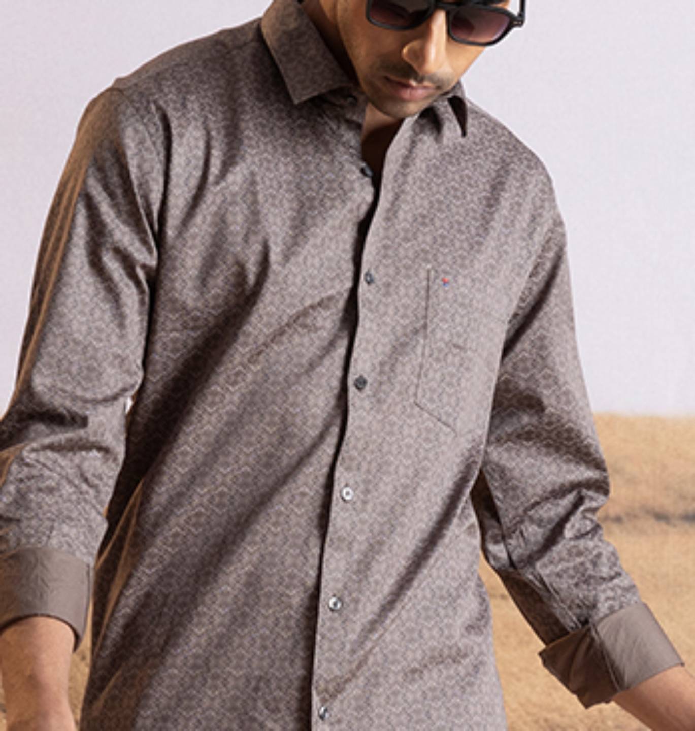 Brown Printed Shirt