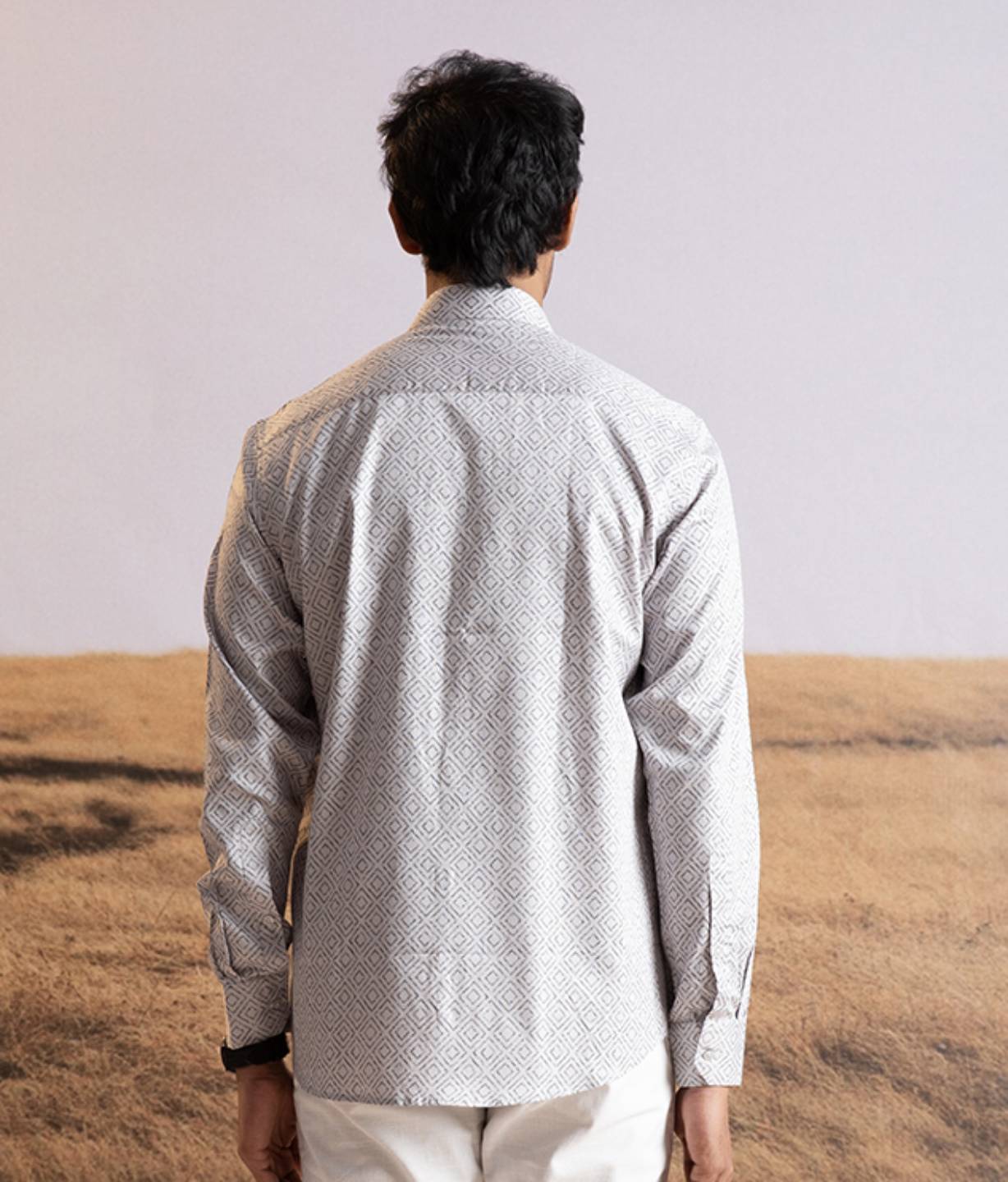 Light Grey Geometric Print Shirt